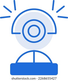 Webcam-Technologie-Icon-Sammlung mit blauem Rahmenstil. Konzept, digital, Daten, abstrakt, Netzwerk, Internet, Technik. Vektorgrafik