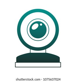 Webcam technology symbol on blue lines