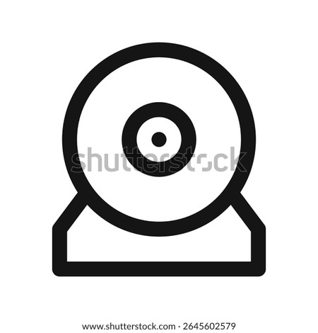 Webcam UI icon, web camera simple line user interface vector symbol
