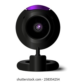 Webcam in vector, black web-camers in eps