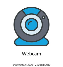 Webcam Vector  Fill outline Icon Design illustration. Multimedia Symbol on White background EPS 10 File