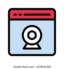 icono de color plano vector webcam 