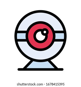 webcam vector flat color icon 