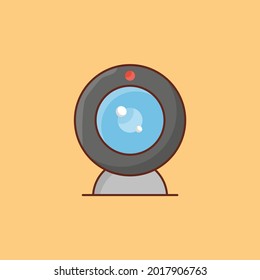 webcam vector flat color icon