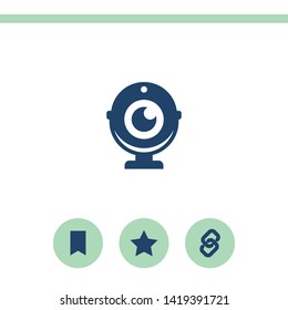 Webcam vector icon. Camera chat symbol.