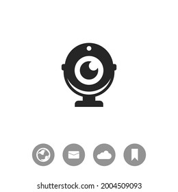Webcam vector icon. Camera chat symbol.