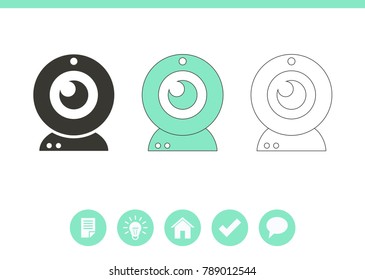 Webcam vector icon. Camera chat symbol.