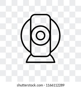 Webcam vector icon isolated on transparent background, Webcam logo concept
