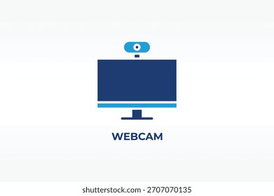 Ilustración aislada del Vector, del icono o de la muestra del logotipo de WEBCAM