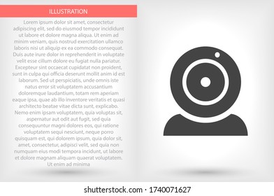 Webcam vector icon , lorem ipsum Flat design
