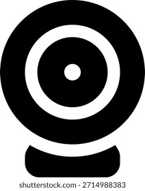 Icono de Vector Video de cámara web en estilo moderno, dispositivo de comunicación en línea e ilustración de tecnología de captura digital. Icono de glifo