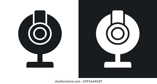 Webcam vector icon set in solid style.