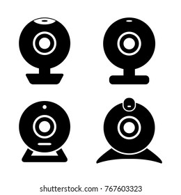 Webcam vector icon set. web camera online communication icon