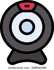 webcam vector illustration isolated on a transparent background. stroke vector icons for concept or web graphics.
