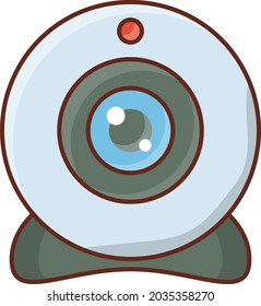 webcam Vector illustration on a transparent background. Premium quality symbols. Vector Line Flat color  icon for concept and graphic design.