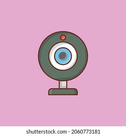 webcam Vector illustration on a transparent background. Premium quality symbols. Vector Line Flat color  icon for concept and graphic design.