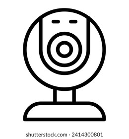 Diseño de iconos de la línea del vector de cámara web