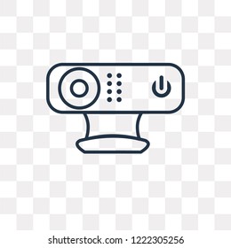 Webcam vector outline icon isolated on transparent background, high quality linear Webcam transparency concept can be used web and mobile