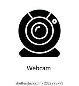 Webcam-Vektorgrafik   solide Icon Design Illustration. Multimedia-Symbol auf weißem Hintergrund - EPS10-Datei