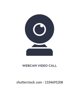 webcam video call icon. Simple element illustration from music and media concept. webcam video call editable symbol design on white background. Can be use for web and mobile.