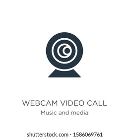 Webcam video call icon vector. Trendy flat webcam video call icon from music and media collection isolated on white background. Vector illustration can be used for web and mobile graphic design, logo,
