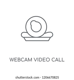 Webcam Video Call linear icon. Webcam Video Call concept stroke symbol design. Thin graphic elements vector illustration, outline pattern on a white background, eps 10.