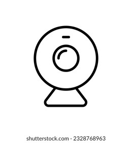 Webcamera outline vector icon isolated on white background. Webcamera line icon for web, mobile and ui design