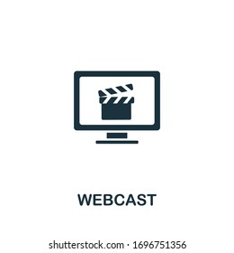 Webcast icon from streaming collection. Simple line Webcast icon for templates, web design and infographics