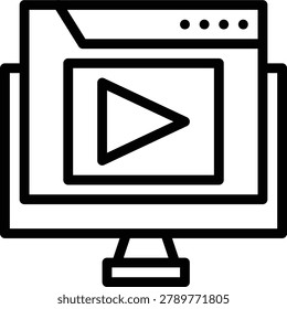 Webcast Line Icon and Vector
