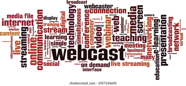 Webcast word cloud concept. Collage made of words about webcast. Vector illustration
