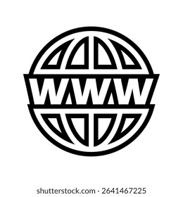 Webcite icon. Blck vector illustration.
