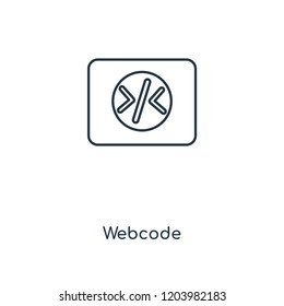 Webcode concept line icon. Linear Webcode concept outline symbol design. This simple element illustration can be used for web and mobile UI/UX.