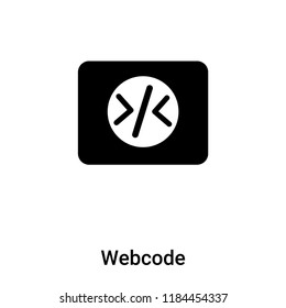 Webcode icon vector isolated on white background, logo concept of Webcode sign on transparent background, filled black symbol
