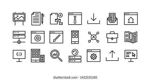 Webdesign Agency Line Icon Set