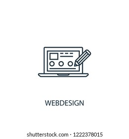 Webdesign concept line icon. Simple element illustration. Webdesign concept outline symbol design from SEO set. Can be used for web and mobile UI/UX