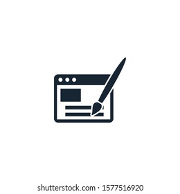 Webdesign creative icon. filled multicolored illustration. From SEO icons collection. Isolated Webdesign sign on white background.