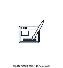 Webdesign creative icon. line multicolored illustration. From SEO icons collection. Isolated Webdesign sign on white background.