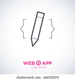web-design isolated minimal icon. website drawing graph line vector icon for websites and mobile minimalistic flat design. 