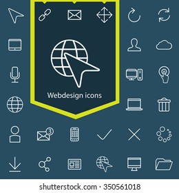 webdesign outline, thin, flat, digital icon set for web and mobile