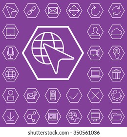 webdesign outline, thin, flat, digital icon set for web and mobile