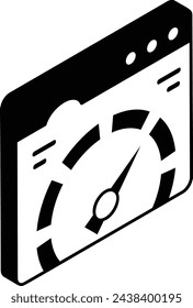 Webdesign Performance Testing and Monitoring isometric concept, web security compliance vector outline icon, Webdesign and Development symbol, user interface graphic sign, website engineering 