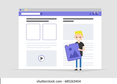 Webdesign. Site construction. Conceptual illustration / flat editable vector illustration, clip art