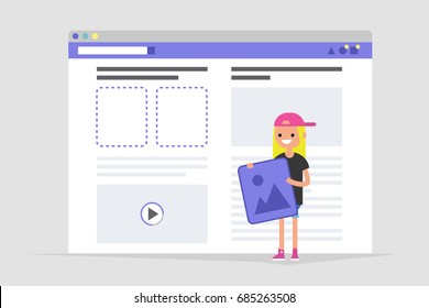 Webdesign. Site construction. Conceptual illustration / flat editable vector illustration, clip art
