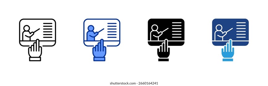 Coleção de vários estilos da folha de ícones do Acesso ao Webinar