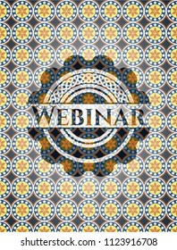 Webinar arabic style badge. Arabesque decoration.