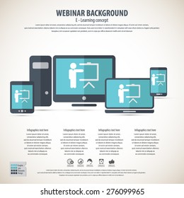 Webinar background.EPS10 vector.All elements of artwork in separate layers.Can be used for any project.