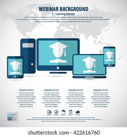Webinar background.EPS10 vector.All elements of artwork in separate layers.Can be used for any project.