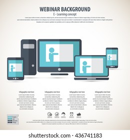 Webinar background.EPS10 vector.All elements of artwork in separate layers.Can be used for any project.