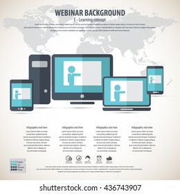 Webinar background.EPS10 vector.All elements of artwork in separate layers.Can be used for any project.