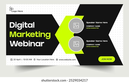 Webinar banner template design, digital marketing webinar banner design, daily marketing conference banner, fully editable vector eps 10 file format